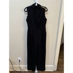 Donna Karan Black Pleated Sleeveless Straight Leg Jumpsuit Size 10 Photo 3
