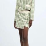 Mango NWT Twiggy Green Cream Black Tweed Blazer Dogtooth White Buttons sz Large Photo 5