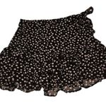 Forever 21 Forever 21 Floral Mini Skirt Ruffle Hem Wrap Black White Small Photo 0