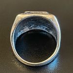 Vintage S925 silver obsidian stone ring size 8 Photo 3