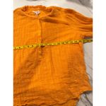 Apiece Apart Women’s Ruffle Neck Blouse Medium Orange Gauzy Organic Cotton Photo 2
