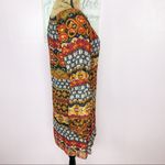 Voll Off The Shoulder Multi Print Shift Dress Split Handkerchief Sleeve Small Orange Photo 6