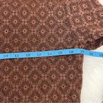 Manuela Semi Sheer Brown Lace/ Crochet Mock Neck Long Sleeve Top S Brown Photo 3