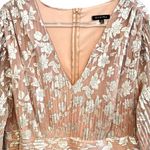 NWT Marina Metallic Floral Cocktail Dress in Blush Size 2X Pink Photo 3