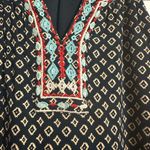 THML  Geometric Navy and Cream Blouse Photo 1