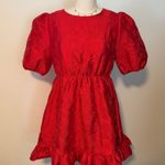 Sister Jane Red Puff Sleeve Heart Cutout Mini Dress Size M Photo 2