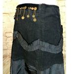 X Store Italy Y2K Black A Line Mix Media Midi Skirt Coin Chain Corduroy 28 1/2 Size undefined Photo 10