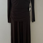 Norma Kamali  Jumpsuit Size M Black Shirred Waist V Neck Wide Leg Cocktail Party Photo 0