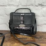 Brighton  Black Vintage Leather Croc Crossbody‎ Convertible Belt Wallet Bag Photo 0