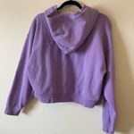 Aritzia cozy fleece boxy zip hoodie cropped purple size Large Photo 4