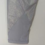 Zella Womens Cropped Leggings Shimmer Metallic Mesh High Waist Sliver| SMALL Photo 4