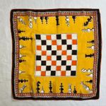 Vtg Vanette Creations Silk Hand Rolled Scarf chess pieces and board Photo 6