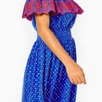 Lilly Pulitzer NWT Off Shoulder Smocked Flutter Fiesta Dress Blue Kalama Size S Photo 11
