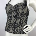 Bebe  Beaded Lace Corset Bustier Top L Photo 7
