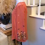 Anthropologie Fig & Flower Coral Orange Embroidered Tunic Top Size Large Photo 2