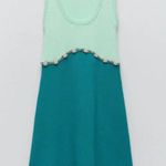 ZARA New with tags - mint green & aqua knit dress with jewel appliqué size small Photo 4
