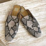 DOLCE VITA Bree Snake Print Mules Loafer Flats Size 9.5 Tan Photo 0