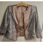 Elegantissimo Firenze Embossed Leather Look Jacket Size 10 Brown Photo 9