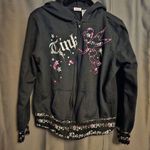Disney Tinkerbell EUC Y2K Black and Pink Graffiti Hoodie Photo 0