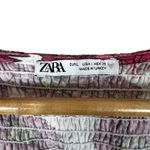 ZARA  Pink Gerbera Daisy Floral Puff Sleeve Boho Smocked Mini Dress Photo 6