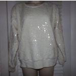 Ann Taylor glam ivory knit top S EUC Pearly tiles all over Photo 0