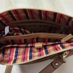 Tignanello Satchel Handbag Pink Brown Beige Colorblock Top Handle Shoulder Bag Photo 6