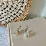 Pearl Dangle Bauble Silver Earrings Vintage “Tanaquil” Statement Classic Femme Jewelry White Photo 8