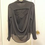 Naked Zebra Black Button Down with Crisscross Back Photo 2