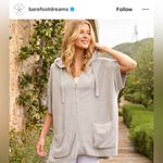 Barefoot Dreams  Cream Cozy Chic Ultra Lite Short Sleeve Zip Up Hoodie Size Small Photo 2