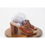 J.Crew Marlow Brown Leather Woven Heeled Mules Slides Sandals Womens Shoes 8.5 Photo 2