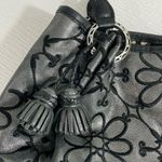 Brighton  Valencia Purse Shoulder Bag Satchel Metallic‎ Silver Black Photo 4