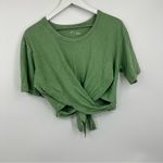 Aerie  Green Spin Wrap Cropped Tee Size Medium Photo 2