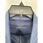 Softies Dream Knit Indigo 1/4 Quarter Zip Short Set Matching Lounge Set Small Blue Photo 3