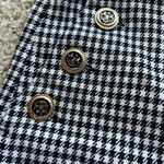 ZARA black white houndstooth shorts gold buttons high waist Photo 1