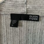 Eileen Fisher 100% Linen Gray Ribbed Knit Cardigan Sweater Vest - Size M Photo 1