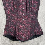 Corset Story Women’s Long Red Brocade Pattern Corset With Hip Gores in Red 22 Black Size undefined Photo 4