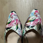 Peter Kaiser Patent Leather Sling Back Flats Womens 8/39 Tropical Print Floral White Photo 2