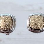 Vintage Clip On Earrings Silver Tone & Antique Gold Tone Photo 0