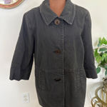Avenue  Plus Size Jacket, Women's Gray 3/4‎ Sleeve Button Down Coat Photo 0