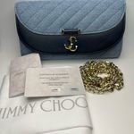 Jimmy Choo Blue Denim Curve Clutch w/ Chain Shoulder Strap - NWT Photo 9