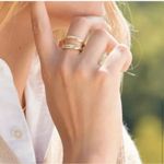 Loren Stewart Deux Double Open Band Ring Gold Plated Chunky Classic Size 7 NEW Photo 1