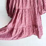 ZARA  Voluminous Textured Puff Sleeve Mini Dress Mauve Pink Sz Medium Photo 4