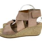 Eileen Fisher Womens SZ 10 Willow Nude Espadrille Platform Leather Wedge Sandals Photo 11