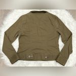 SO  Women’s Corduroy Moto Jacket Army Green Pockets Size L Photo 1