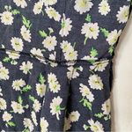 Floral Daises Black And White mini dress with buttons size small Photo 6