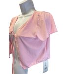 Romwe Women's Black Pink 2 Pair of Shirts Crop Top Tie Front Size L SKU 1035 Photo 5