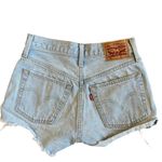 Levi's Levi’s 501 High Rise Denim Shorts Sz 24 Light Wash Cotton Distressed Button Fly Photo 4