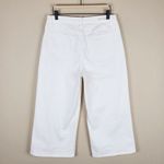 Soft Surroundings  Cropped Wide Leg Jeans Stretch Patch Pockets White Size 18W Photo 2