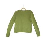 JOSEPH A. Silk/Cotton Cable Knit Cardigan Women L Green Lightweight Office City Size L Photo 4