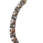 None 10K Two Tone Solid Gold Panther Link Bracelet 7" Long Photo 11